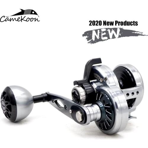 CAMEKOON DC200 CNC slow jigging reel boat reel 32kg drag power left/right handle conventional saltwater trolling fishing wheel