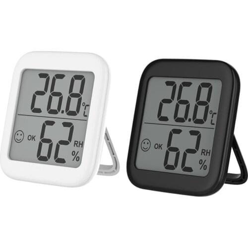 Indoor Room Hygrometer LCD Electronic Temperature Humidity Meter Digital Thermometer Hygrometer Weather Station Alarm Clock
