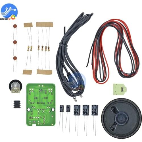 TDA2822M Amplifier Board kit 0.25W DC 4.5V-9V Dual Channel Audio Stereo Sound Board for Cassette Player