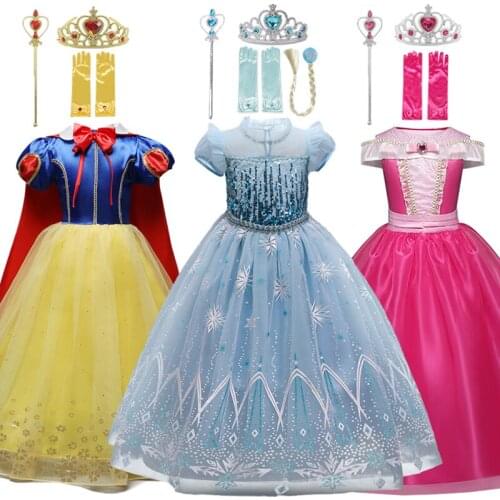 Halloween Cosplay Princess Costume For Girls Kids Carnival Party Dress Up Birthday Disguise Clothes Children Christmas Dresses