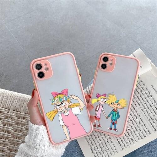 Hey Arnold lovely Phone Case Matte Transparent for iPhone 7 8 11 12 s mini pro X XS XR MAX Plus cover funda