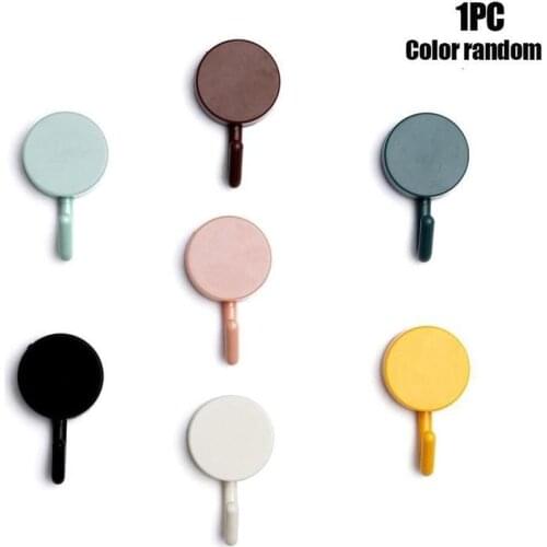 Towel Hooks Plastic Door Hangers Self Adhesive Wall Hangers Hat Racks Keys Hanger Wall Organizer Home Decor Key Holder 1PC