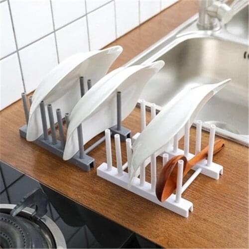Kitchen Organizer Pot Lid Rack Shelf Cooking Dish Rack Pan Cover Stand Plastic Plate Stand Kitchen Organizer Accessories