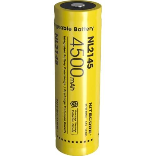 NITECORE 21700 Li-ion Rechargeable battery 3.6v 16.2Wh NL2145 4500mAh High-performance Protective Circuit battery
