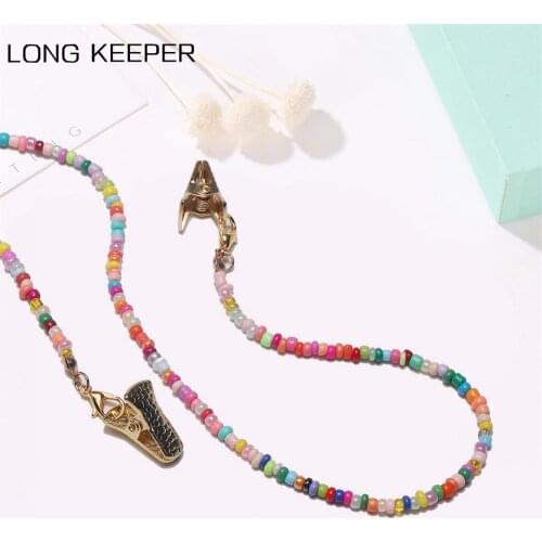 LongKeeper 2020 New Colorful Beads Glasses Chains Fashion Women Sunglasses Strap Cord Necklace Mask Lanyard Eyewear Accessories