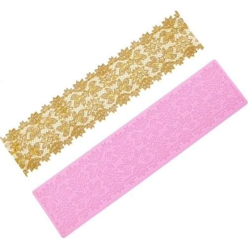 Minsunbak New Floral Lace Silicone Fondant Mold Fondant Cake Edge Embossed Print Decoration Tool Chocolate Gumpaste Moulds