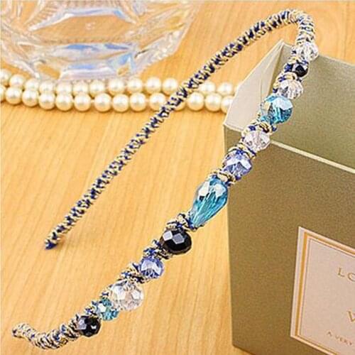 Fashion 1pc/bag Colorful Super Flash Head With Irregular Crystal Fine Hair Headband For Girl Lady Hairwear Jewelry Accessories