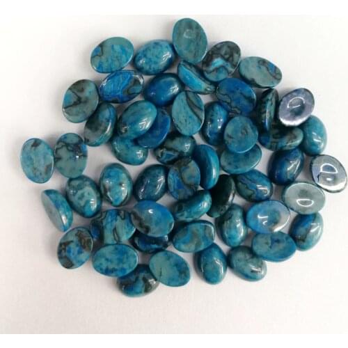 Fashion natural stone beads 6x8mm blue onyx Oval CAB CABOCHON for jewelry making Wholesale 50pcs/lot free shipping