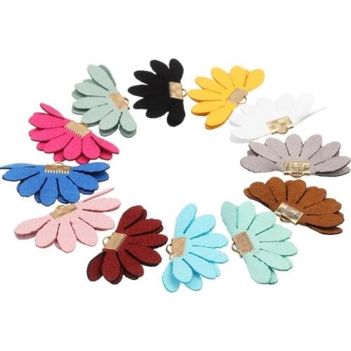 Fashin Polyester Flower shape Tassel findings for earring handmade pick up colors 24x43mm