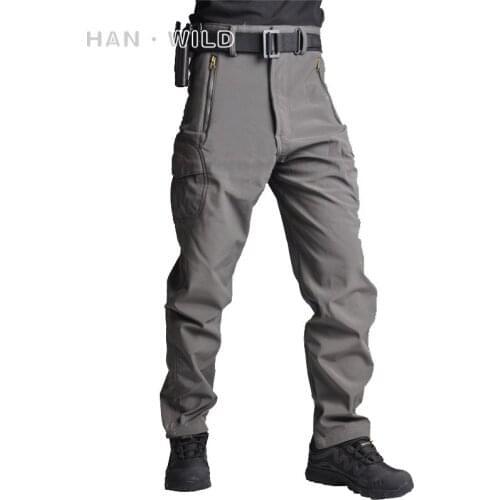 Winter Shark Skin Soft Shell Tactical Military Camouflage Pants Men Windproof Waterproof Quick Dry Warm Camo Army Fleece Pants