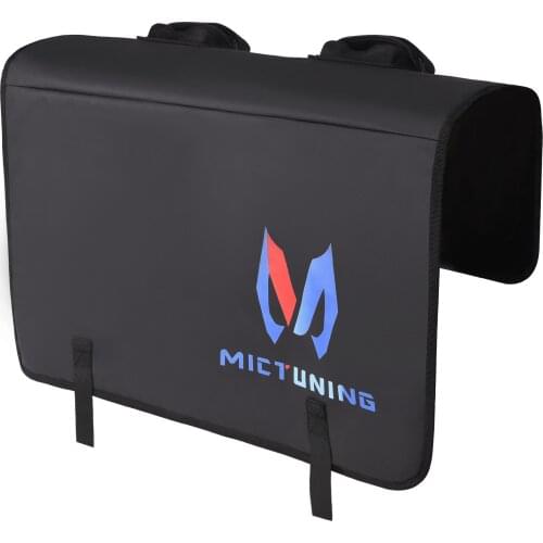 MICTUNING Tailgate Pad Shuttle Pad For Pickup Truck Tailgate Protection Pad Transports 2 Bike With Secure Bike Strap Tool Pocket