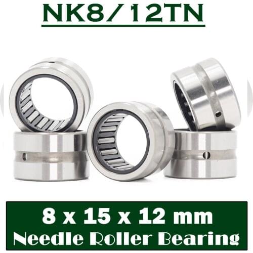 NK8/12 TN Bearing 8x15x12 mm ( 5 PC ) Solid Collar Needle Roller Bearings Without Inner Ring NK 8/12 NK812 Bearing