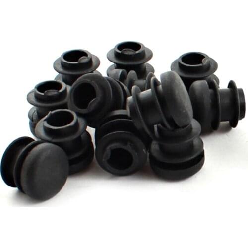 New 15Pcs Black Plastic Blanking End Cap Round Tube Insert Pipe Bung 16mm