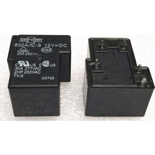 Original & NEW 10PCS relay 832A-1C-S 12VDC 832A-1C-S-24VDC 832A 1C S 12VDC 832A1CS 24V 5PIN One on one off T90-1C-12V