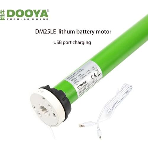 Original blind motor Dooya DM25LE buitled-in lithium battery Tubular motor Smart motorized blinds motor for shading curtain