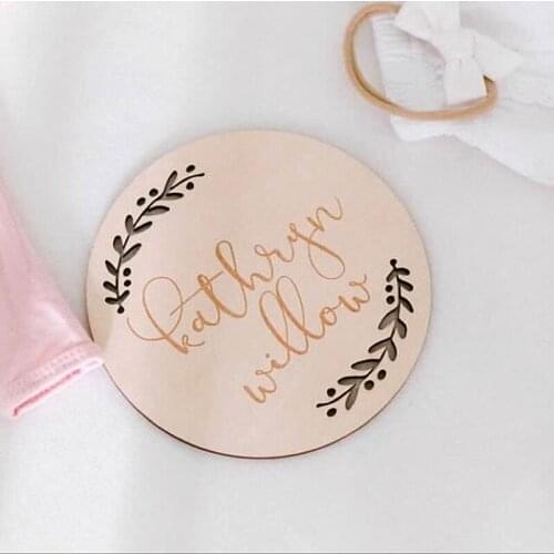 Personalized laser engraving wood carving announcement wooden sign, newborn baby gift, photo props, wooden decorations