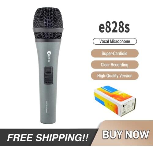 Professional e828S Handheld Vocals Wired Microphone Dynamic Karaoke with Switch Dynamic Cardioid Mic e828 for Studio Recording