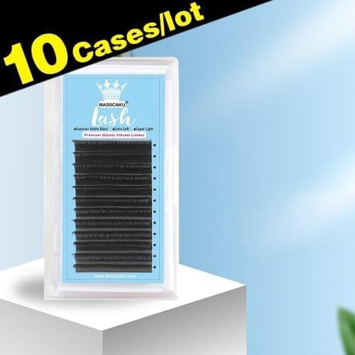 10 cases/lot New Design Comfortable Individual Eyelash Extension 12 Rows 8-20mm Natural Soft Mink Lashes Makeup Maquiagem Cilios