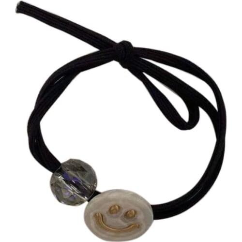 Fashion New Style 2021 Hot Selling High Quality Hair Band Simle Fastner& Buttons Decor Hair Rope Crystal Hair Ring for Girls