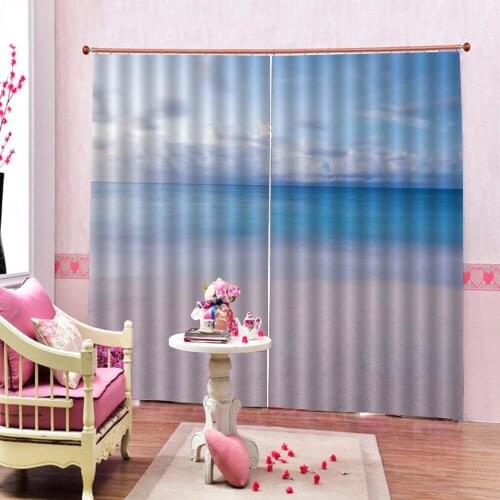 3D Curtain Luxury Blackout Window Curtain Living Room beach curtains blue curtain
