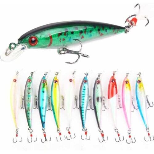1PC Minnow 9cm/7g Fishing Lure Plastic Hard Bait Artificial Bait 3D Eyes Balancer Wobbler Carp Fishing Feather Hook Tackle