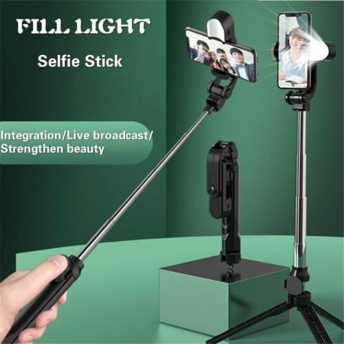 LS 3 in 1Mobile Phone Selfie Stick Tripod with Wireless Bluetooth Remote Control Selfie Fill Light Phone Holder For Ios Andriod