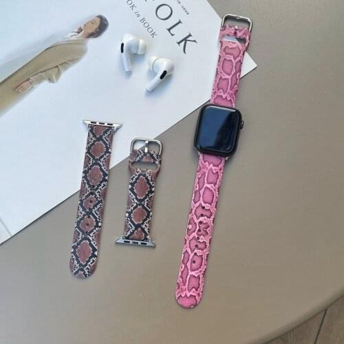 Retro snake Pattern Strap 20mm 22mm Silicone Band for Samsung Galaxy Watch Active 2 Active 3 Gear S2 Watchband Bracelet Strap