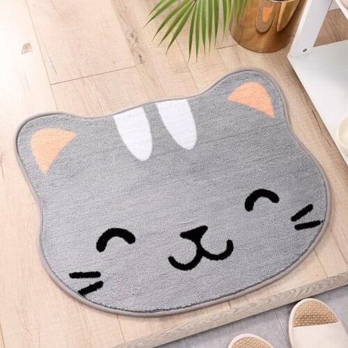 3D Cute Cat Floor Rug Irregular Doormat for Entrance Mats Animal Carpets Anti-slip Floor Mat Kitchen Bath Mat Quality Assurance