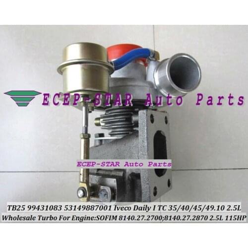 TB2509 53149707001 466974-0002 466974-0003 841844 Turbo Turbocharger For IVECO Daily I 35.10 40.10 45.10 49.10 2.5L 8140.27.2700