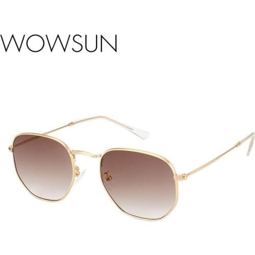 WOWSUN New Oval Polygonal Sunglasses Women Men Fashion Brand Designer Ultralight Small Glasses Female Sun Glasses WO-043