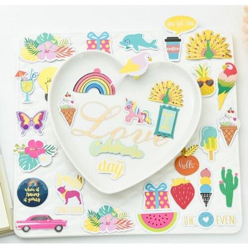 YPP CRAFT Dream&Plan Colorful Cardstock Die Cuts for DIY scrapbooking/photo album/ Planner Decoration Crafts