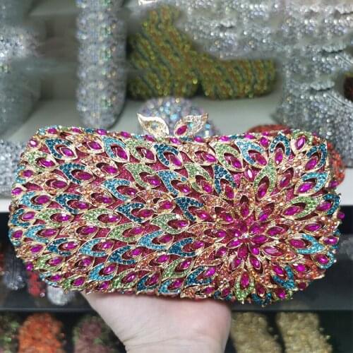Multi-Colored Diamond Ladies Evening Clutch Bag For Women Party Dinner Clutches Female Lady Shoulder Messenger Money Wallets
