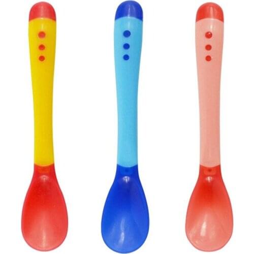 1PCS Baby Temperature Sensing Spoon Childrens Food Baby Feeding Childrens Spoon Baby Dishes Feeder Dining Appliance