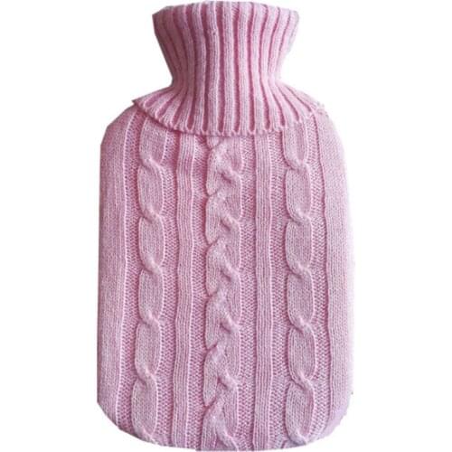 2L Hot Water Bottle Bags Warmer Soft Knitted Cover Case For Winter Warm Heat For Back Neck Waist Hand Reusable 5Colors