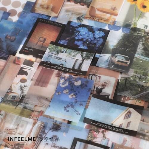 20 Pcs Cute Cartoon Landscape Stickers DIY Simple Style Base Literary Decorative Material Classic Stickers Supplies Accessories