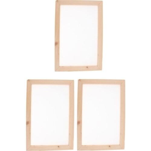 3 Sets Ancient Paper Making Method Wooden Paper Making Crafting Papermaking Mould Frame Screen for DIY Handcrafts Supplies