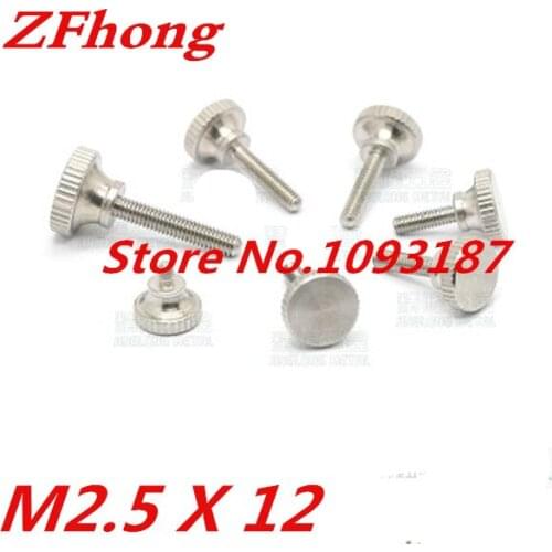 50pcs/lot High Quality M2.5*12 Stainless Steel 304 Knurled Step Hand Screw