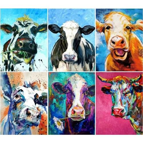 5D DIY Diamond Painting Full Cow Animals Diamond Embroidery Decorative Paintings Cross Stitch Kits Handicraft Needlework Art