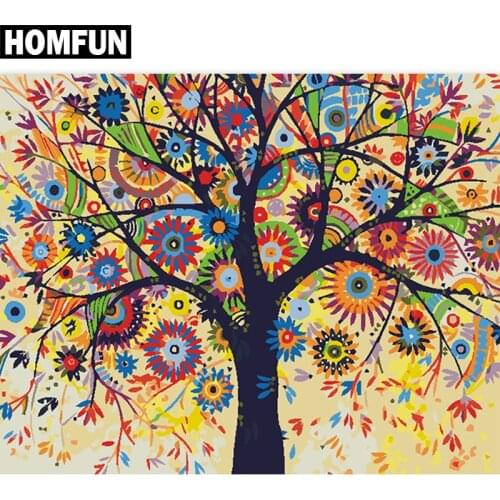 HOMFUN Full Square/Round Drill 5D DIY Diamond Painting "Color tree" Embroidery Cross Stitch 5D Home Decor Gift A06207