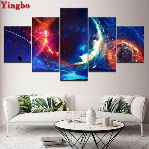 Multi-picture Diamond Painting universe planet landscape Full Square Round Drill Mosaic Diamond Embroidery Needlework 5pcs/set