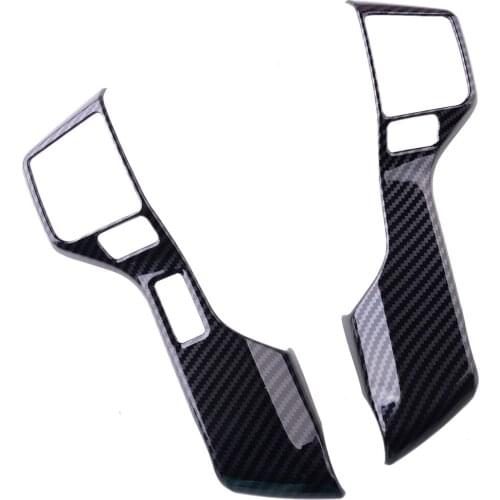 Beler 2Pcs Car Steering Wheel Cover Trim Moulding Fit For Toyota Tacoma 2016 2017 2018 2019 2020 ABS Black Carbon Fiber Style