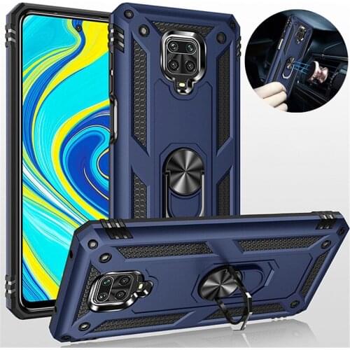 Armor Magnet Metal Ring Case for Xiaomi Redmi Note 9 Pro Max 9s 8T 7 K30 Mi 10 Note 10 CC9 9T Poco F2 Pro Shockproof Back Cover