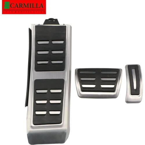 Carmilla Stainless Steel Car Pedals for Audi A4 B8 S4 RS4 2008 - 2015 LHD Accessories AT MT Auto Gas Brake Rest Foot Pedal Cover