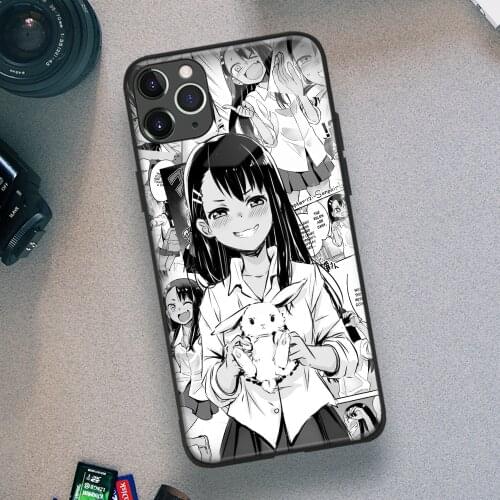 Nagatoro Anime Soft TPU Glass Phone Case for IPhone SE 6s 7 8 Plus X Xr Xs 11 12 Mini Pro Max Samsung