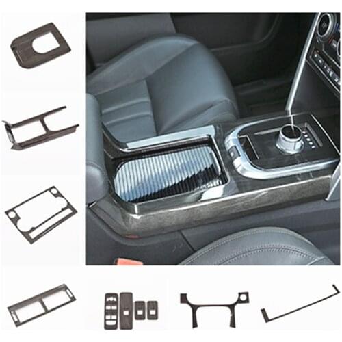 Black Wood Grain Center Console Frame Decoration Cover Trim For Land Rover Discovery Sport 2015-2018 ABS Car Accessories