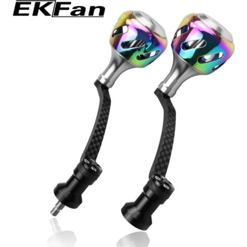 Ekfan 35mm Aluminum Alloy Fishing Reel Handle Knob Carbon Fiber Fishing Reel Handle for Baitcasting Reel DIY Fishing Accessories