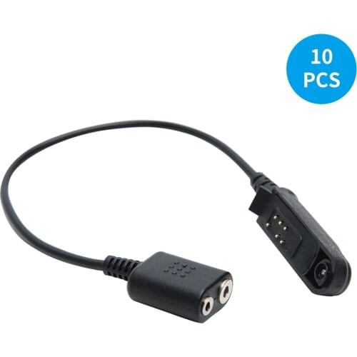 10XAudio Adapter Cable K-Head 2 Pin Walkie Talkie Earphone Speaker Mic for Baofeng UV-9R Plus A58 UV-XR UV-5S GT-3WP UV-5R