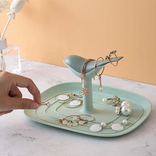 Earrings Necklace Ring Pendant Bracelet Jewelry Cases&Display Stand Tray Bird Storage jewelry Organizer