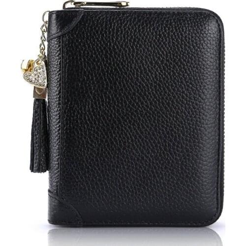 High-quality Wallets Genuine Leather Credit Card Holders Coin Purse Women Clutch Bag Short Purses Money Pocket Cartera Mujer