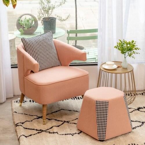 Nordic Fabric Dormitory Hotel Backrest Armchair Simple Small Apartment Living Room Lazy Sofas Bedroom Balcony Leisure Sofa Chair